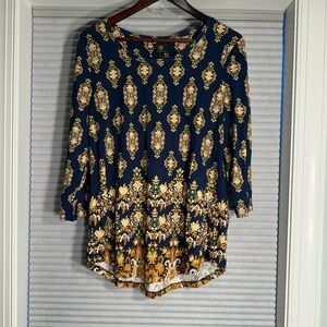 JM Collection scoop neck top 3/4 sleeves G-14